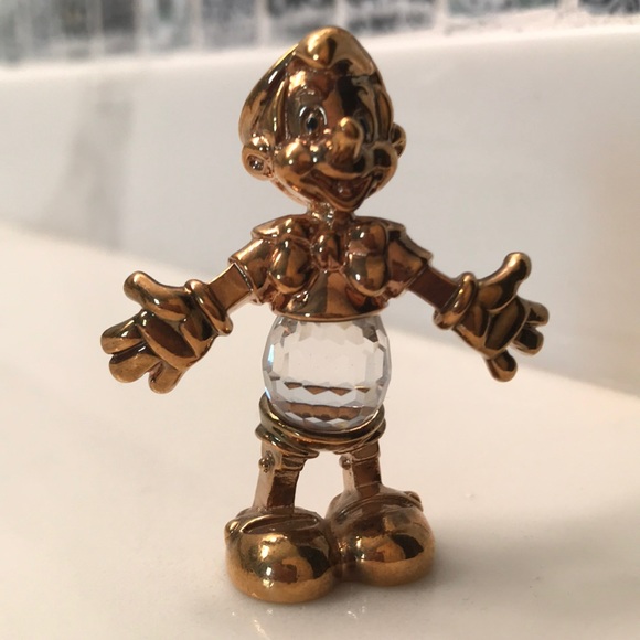 Disney Pinocchio 24k gold plated swarovski crystal figurine